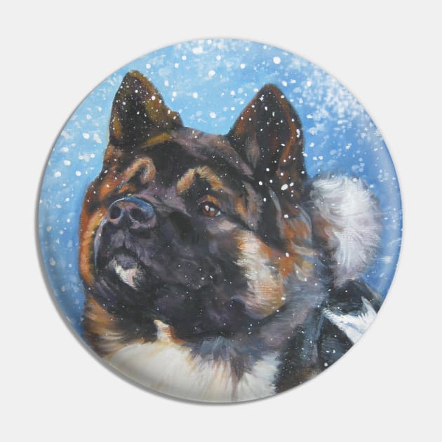 Akita Fine Art Painting Pin by LASHEPARD