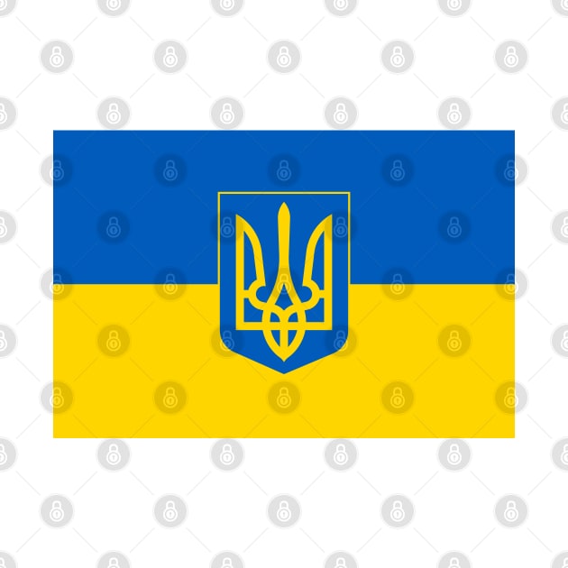 Flag of Ukraine with Coat of Arms by COUNTRY FLAGS