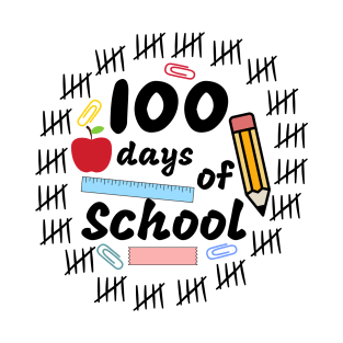 Stationery 100 days of School Kids t-shirt Design T-Shirt