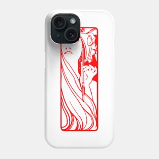 Alphonse Mucha "the muse of art" (red) Phone Case