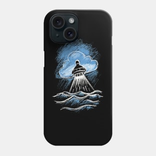 Chalk Drawing Art Of An UFO Phone Case