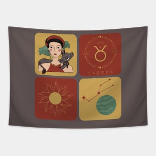 Taurus Astrological Signs Pattern Tapestry