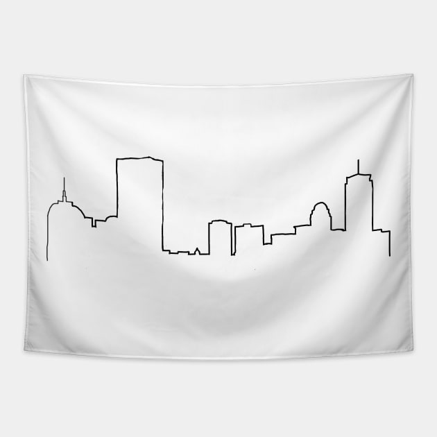 Boston Skyline Tapestry by doodlesbydani