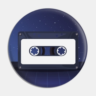 Futuristic Retro Cassette Tape Pin