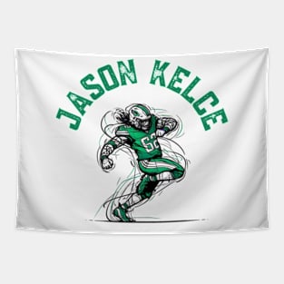 Jason Kelce as a mythical warrior of the football field Tapestry