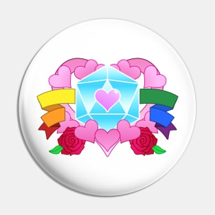 DiceHeart - Pride Banner, Light Blue Dice Pin