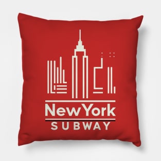 New York Subway NYC Subway Minimalist Design Pillow