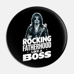 Fathers Day Dad Rocker Top Gift For Rock Music Fan Punk Daddy New Dad Best Papa Rock Star Boss Pin