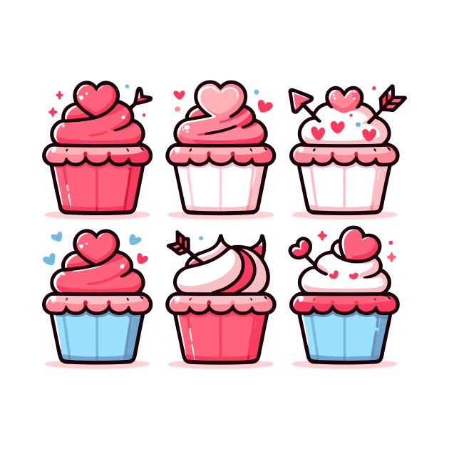 Love cup cakes by InkElementPrints