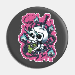 Skull with Eyes Pin