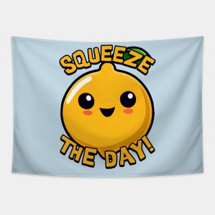 Squeeze The Day! Cute Lemon Cartoon! Tapestry