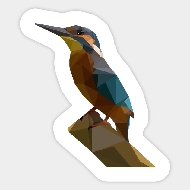 Facets Kingfisher Low Poly Bird Polygon Minimalist