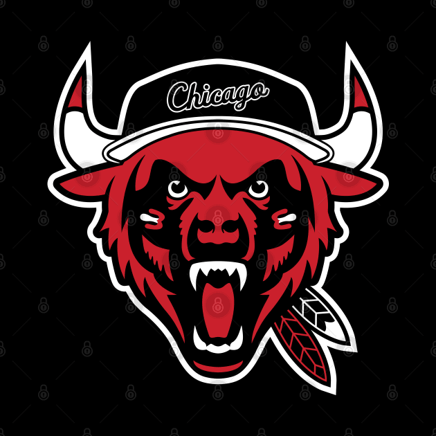 The Chicago Beast (South) Logo Mashup - Pro Teams Combined - All City Logos Put Together by DeluxeGraphicSupply