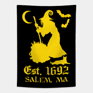 Salem Massachusetts Est. 1692 - Halloween Witch (YELLOW) Tapestry