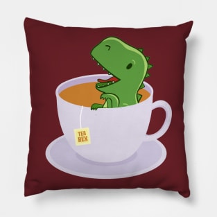Tea Rex Funny Dinosaur Pillow
