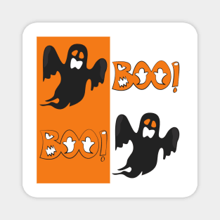 Halloween ghost boo on orange Magnet