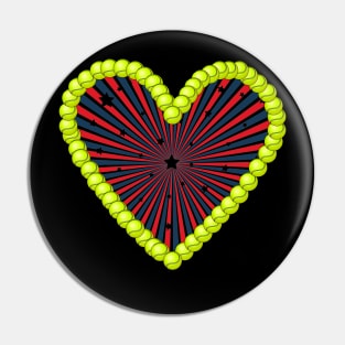 US Open Tennis Ball Heart Pin
