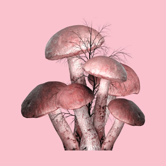 Pink Mushrooms by MashaVed