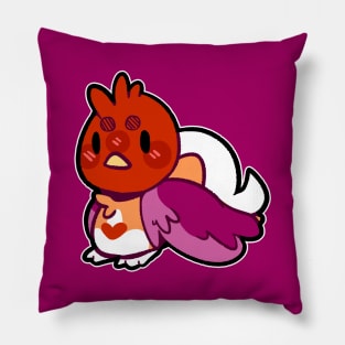 pride birb- Lesbian Variant Pillow