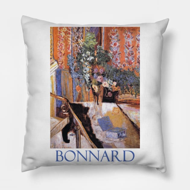Interior with Flowers by Pierre Bonnard Pillow by Naves