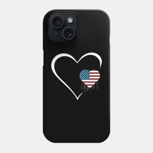 American Flag Proud USA Patriotic Cute Valentine's Day Phone Case