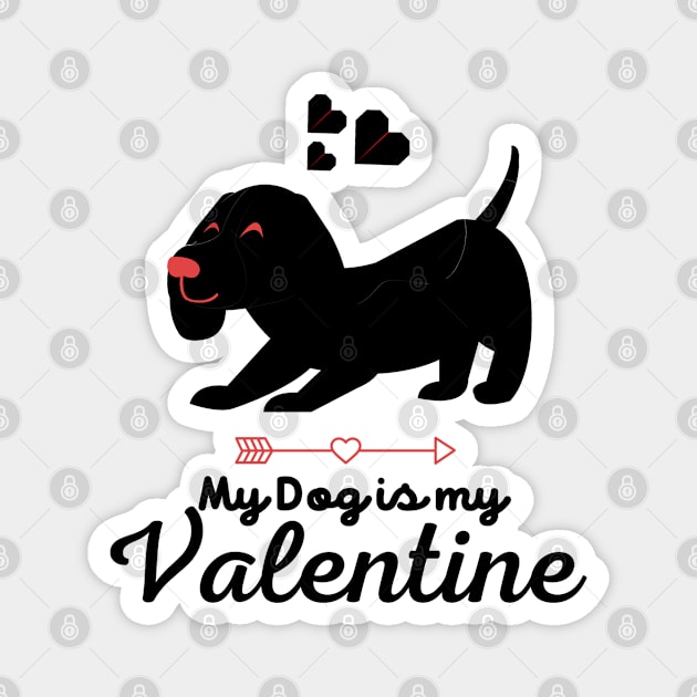 My Dog is My Valentine, Valentine's Day Magnet by atlShop