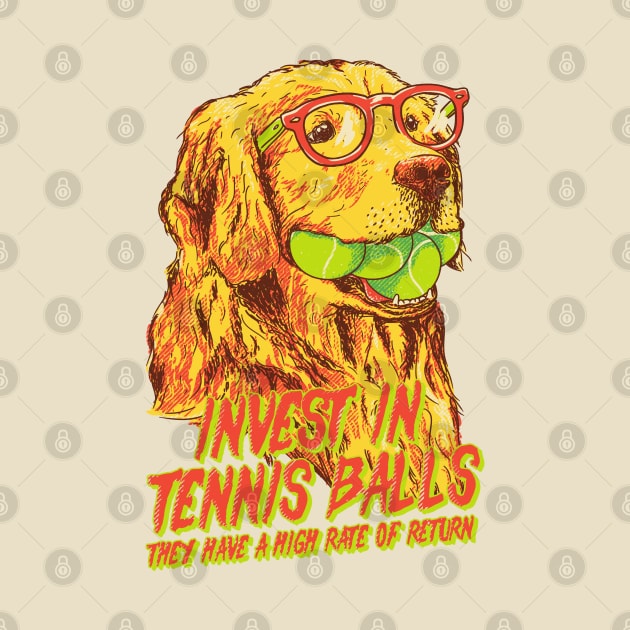 Good Boi Analytics - Invest in Tennis Balls | Funny Golden Retriever Business Plan by anycolordesigns