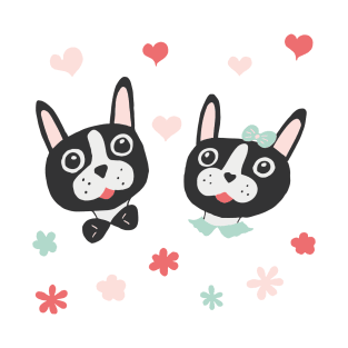 Boston Terrier Pair T-Shirt