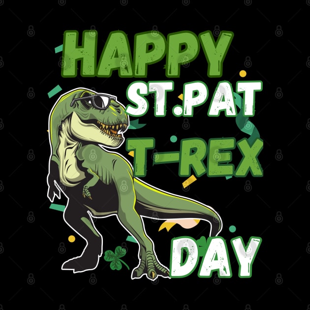 Happy St Pat Rex Day Shirt St Patricks Dinosaur by Peter smith