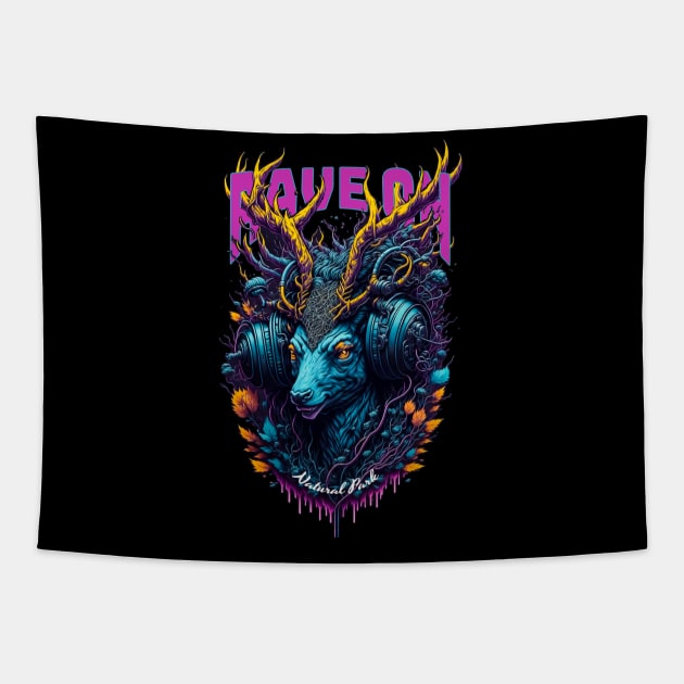 DEER RAVE ON TECHNO Tapestry by EBAN