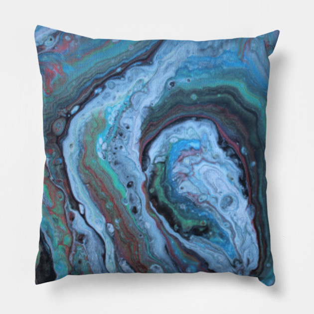 Silver And Green Geode Geode Painting Oreiller Teepublic Fr