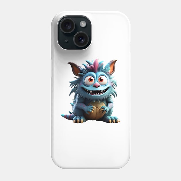 3D Funny Monster Tee Phone Case by FooVector