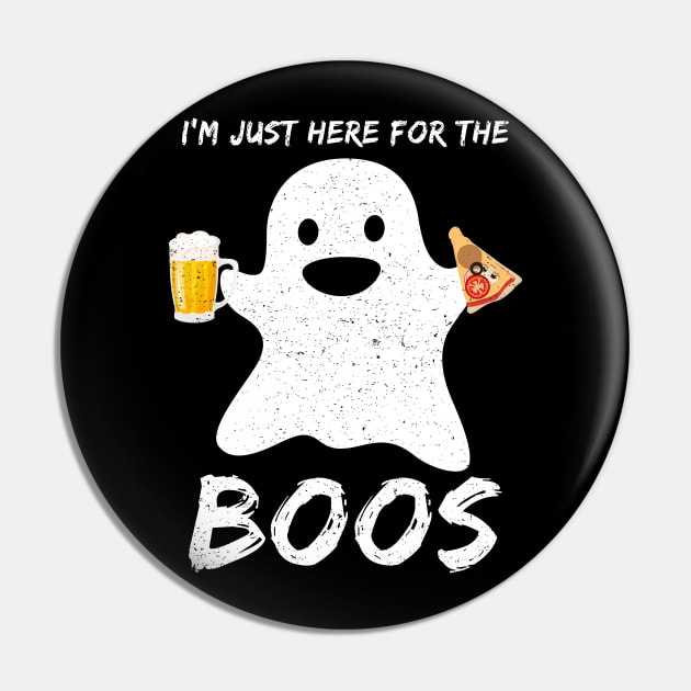 I'm just here for the boos Funny Beer Pizza Lover Halloween Pin by foxmqpo