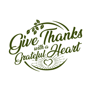 Give Thanks dark text T-Shirt