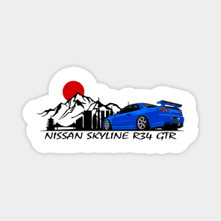 Nissan Skyline GTR R34, JDM Car Magnet