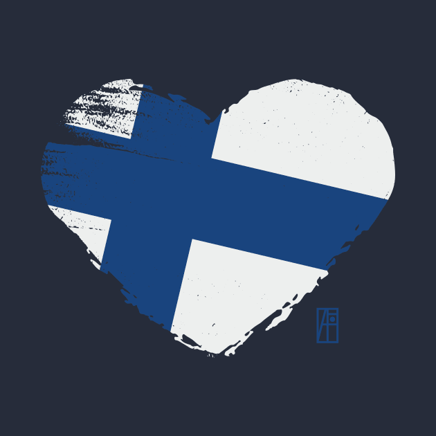 I love my country. I love Finland. I am a patriot. In my heart, there is always the flag of Finland. by ArtProjectShop