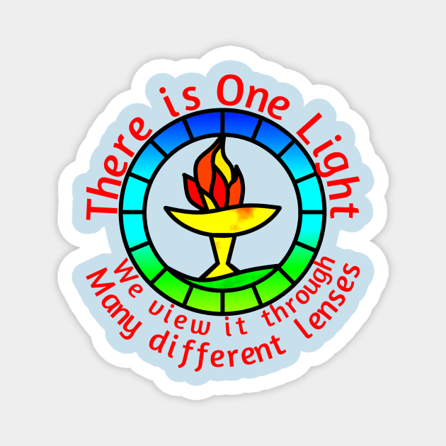 Unitarian-Universalism in a nutshell (Red Text) Magnet by IAmUU