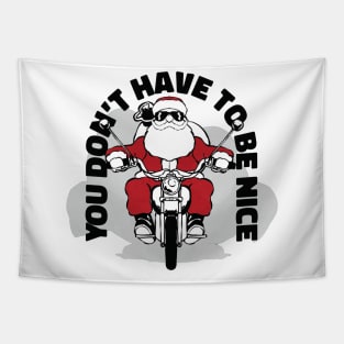 Santa claus riding motorcycle Tapestry