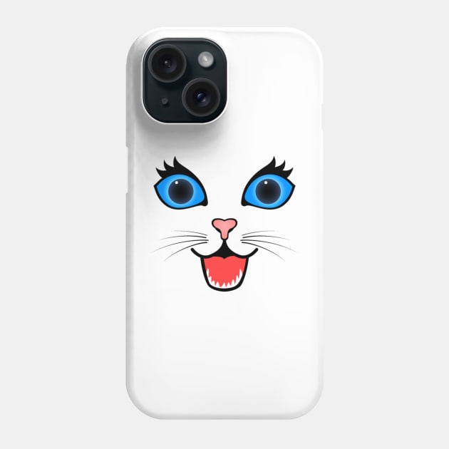 Happy Surprised Cat Face Phone Case by AlmiranWhite