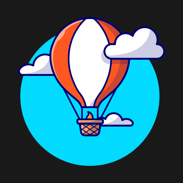 Hot Air Balloon Cartoon Vector Icon Illustration by Catalyst Labs