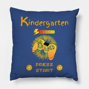 Kindergarten Press Start - Cool Gamer Controller Blue Pillow