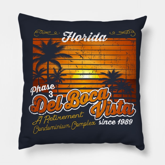 Del Boca Vista Retirement Community Pillow by Alema Art