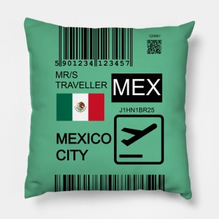 Mexico city travel ticket Pillow