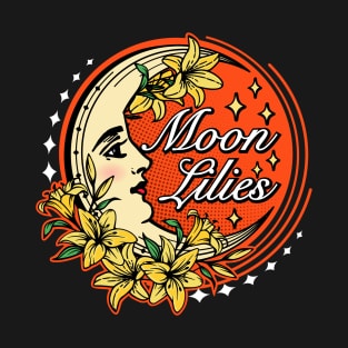 Vintage Halloween Moon Lilies T-Shirt