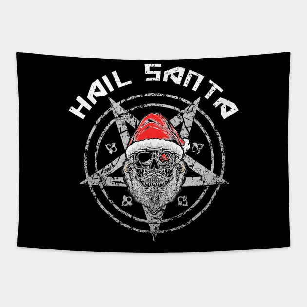 Hail Santa funny christmas sayings Tapestry by Siduwor.uma