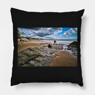 Beach & Rocks - Coastal Scenery - Amroth - Pembrokeshire Pillow