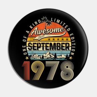 Awesome Since September 1978 Vintage 45th Birthday Pin