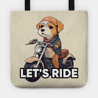 A cute dog and the bike Tote