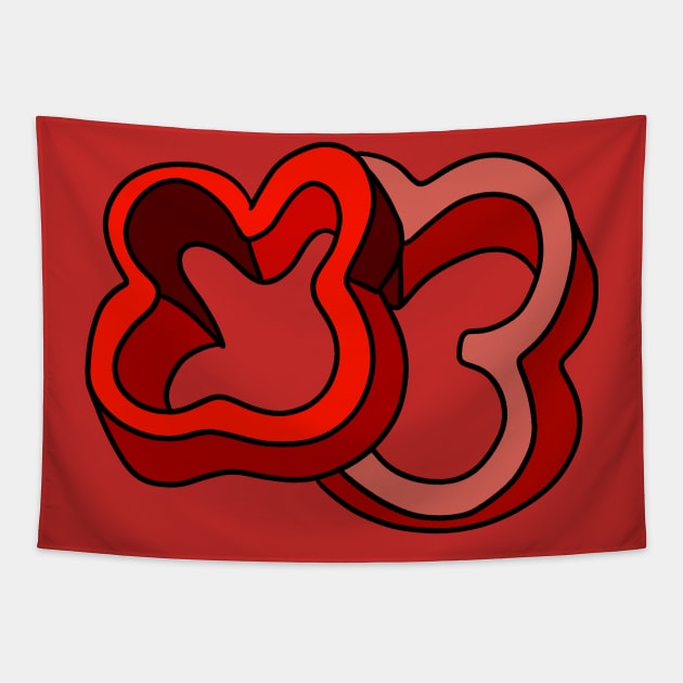 Red Pepper Slices Tapestry by saradaboru