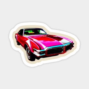 Oldsmobile Toronado 1968 American classic car high contrast red Magnet